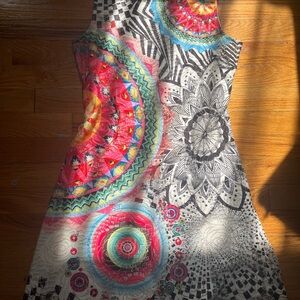 Vibrant Mandala Print Sleeveless Dress
